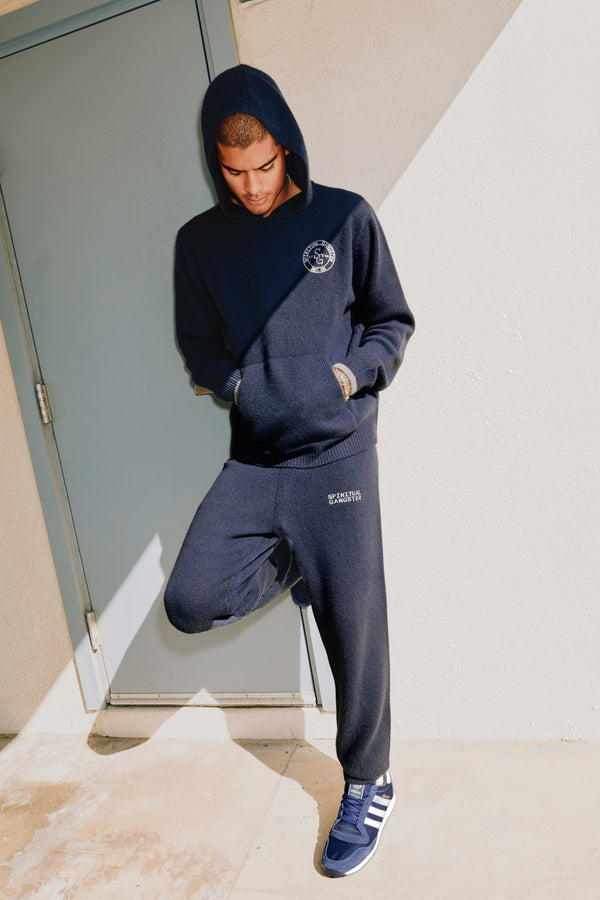 spiritual gangster SG Porter Men's Cashmere Wool Sweatpant MIDNIGHT