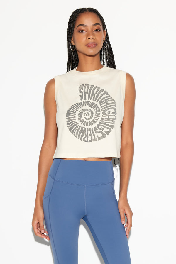 spiritual gangster SG Shell Crawford Crop Tank CANVAS