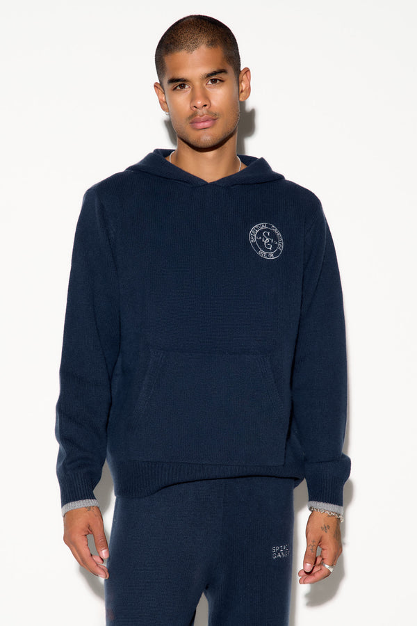 Spiritual Gangster SG Tahoe Men's Cashmere Wool Hoodie MIDNIGHT