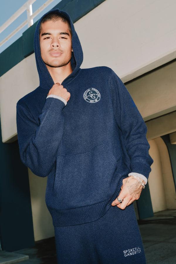 spiritual gangster SG Tahoe Men's Cashmere Wool Hoodie MIDNIGHT