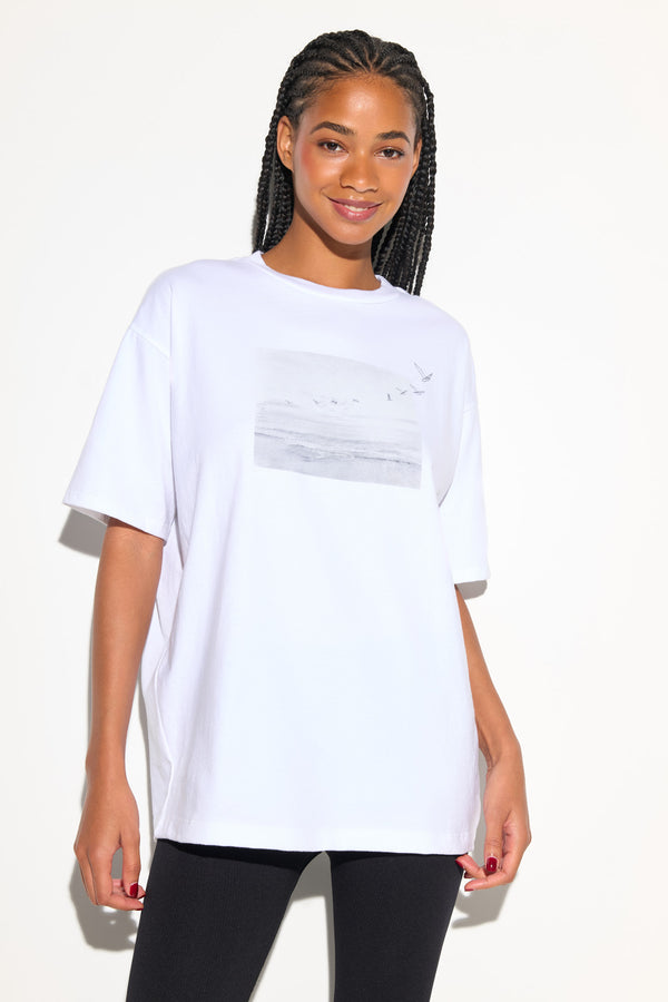 spiritual gangster SG x Atticus Gentle Sea Boyfriend Tee WHITE
