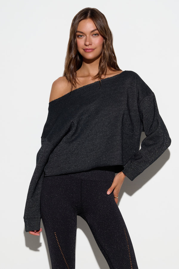 spiritual gangster Shimmer Celeste Sweatshirt BLACK