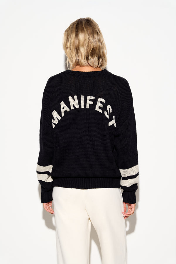 Spiritual Gangster 111 Manifest Jax Sweater BLACK