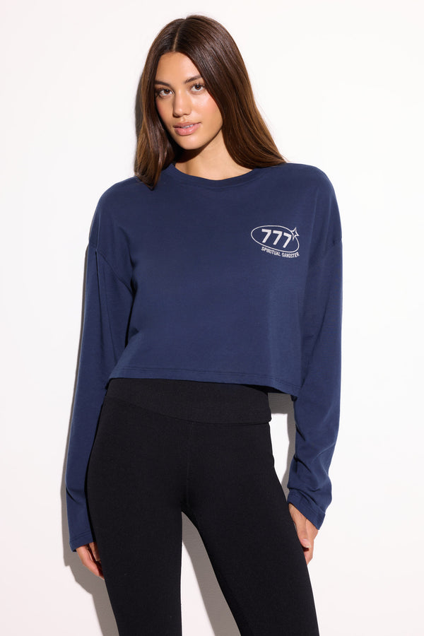 Spiritual Gangster 777 Pegasus Drew L/S Top INDIGO