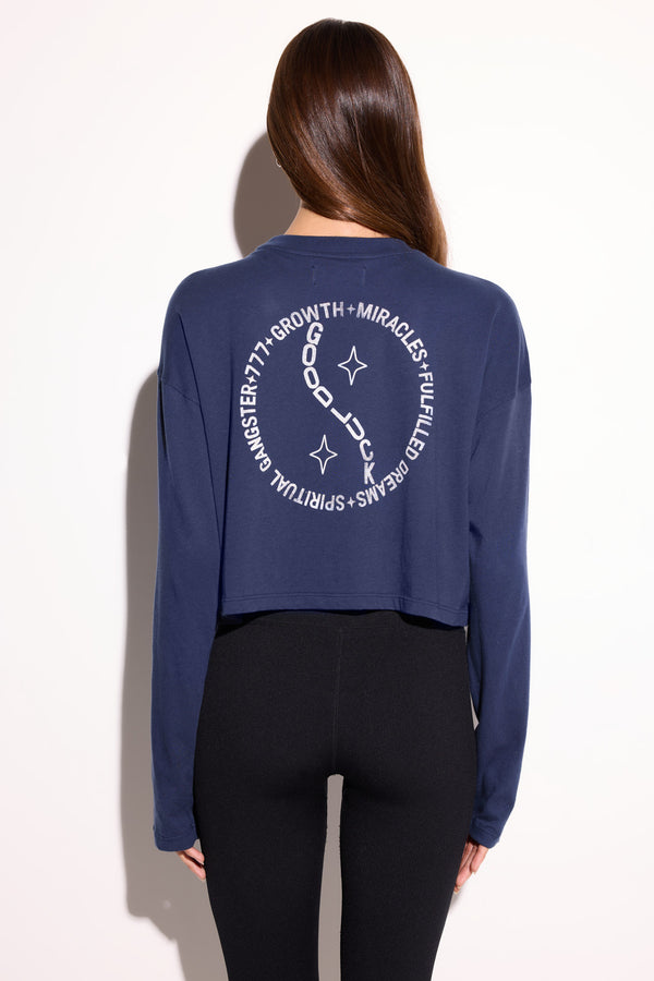 Spiritual Gangster 777 Pegasus Drew L/S Top INDIGO