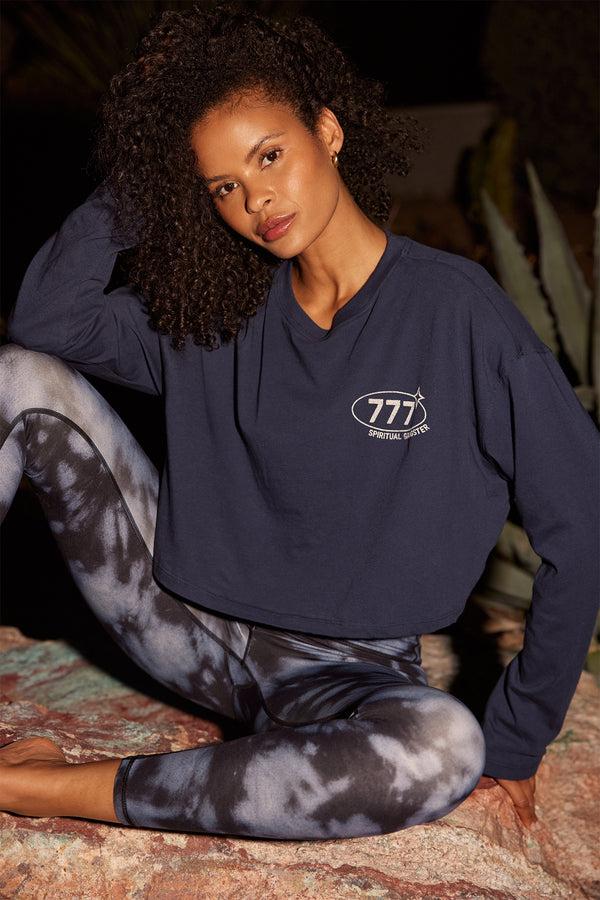 spiritual gangster 777 Pegasus Drew L/S Top INDIGO