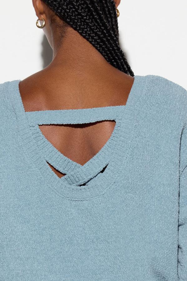 Spiritual Gangster Blaire Chenille Top OCEAN FOG