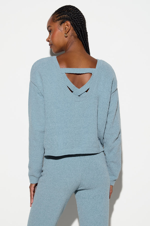 spiritual gangster Blaire Chenille Top OCEAN FOG