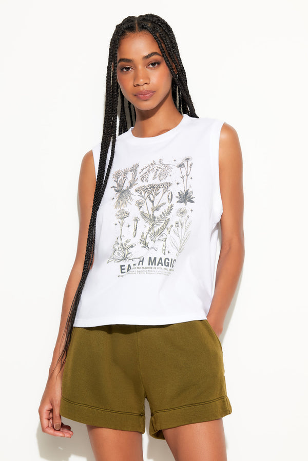 spiritual gangster Earth Magic Bowery Tank WHITE
