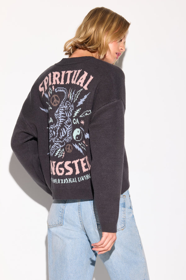 Spiritual Gangster El Tigre Delaney Cardigan ASH
