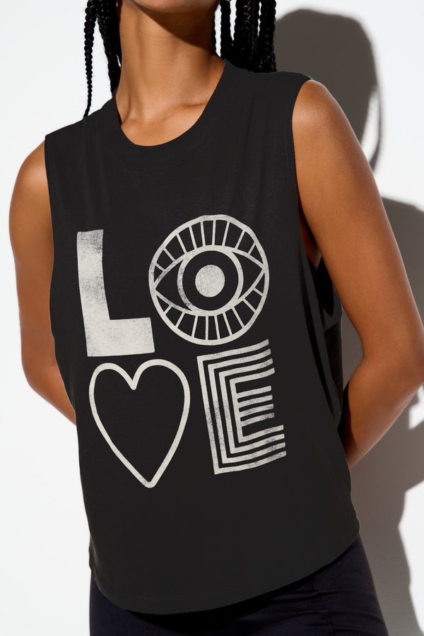 Spiritual Gangster Eye Love Vibe Tank BLACK
