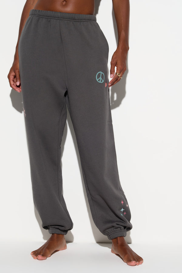 spiritual gangster Good Vibes Sol Sweatpant ASH