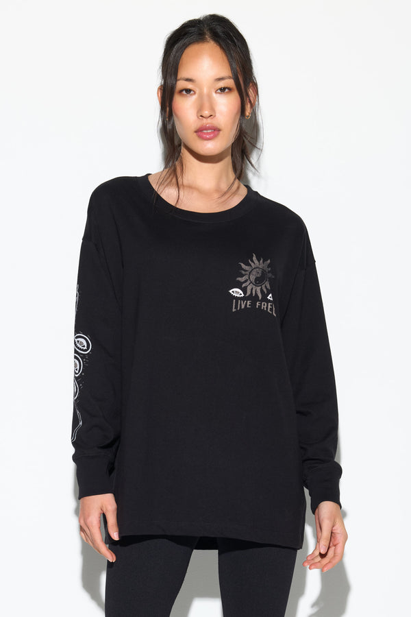 spiritual gangster Live Free Jett Top BLACK