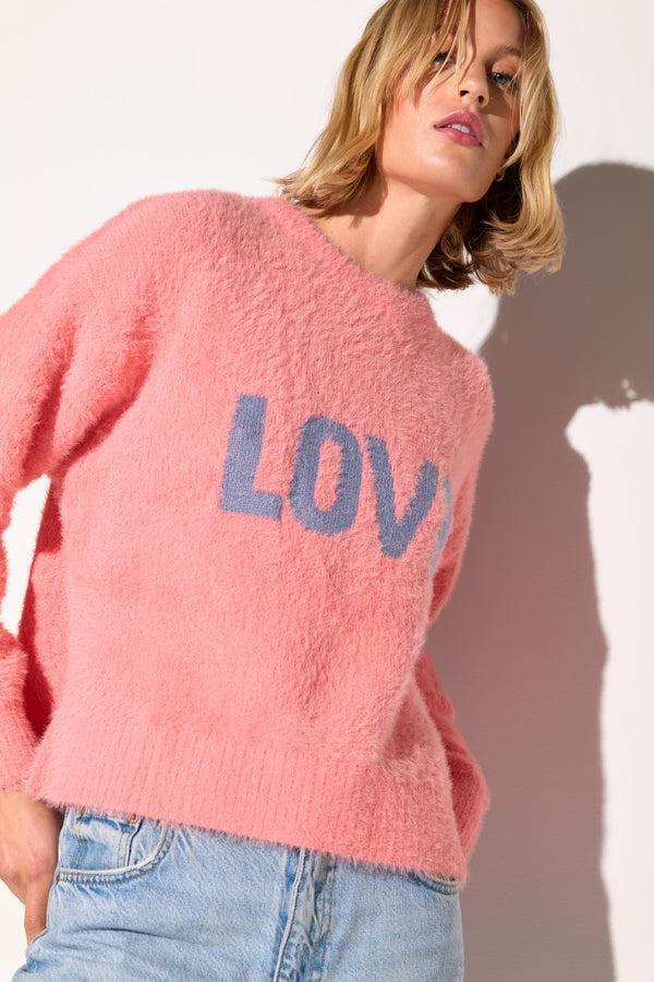 Spiritual Gangster Love Keats Sweater CRIMSON ROSE
