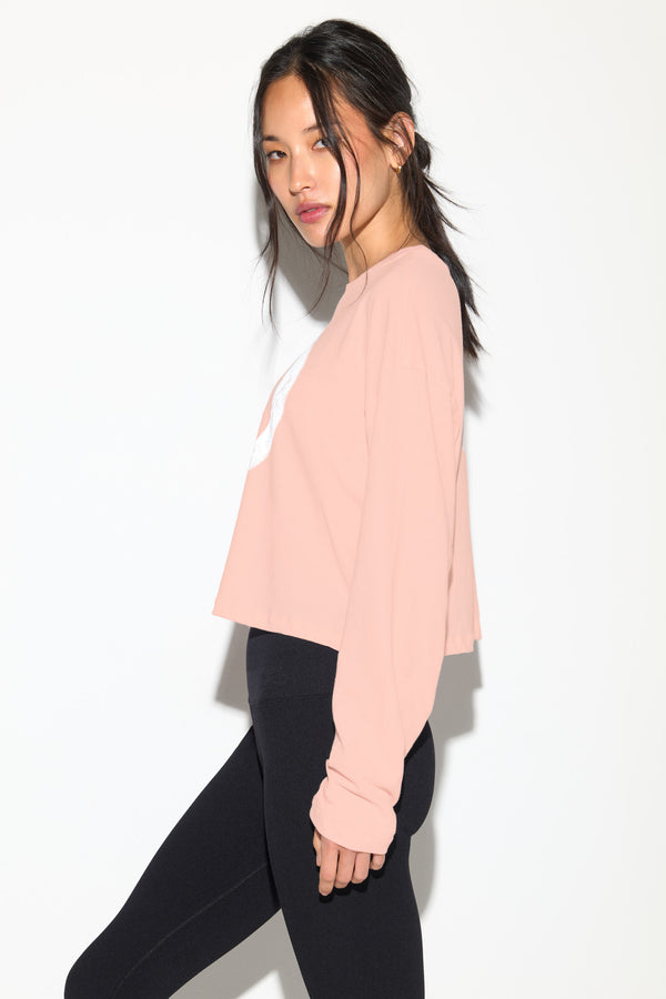 Spiritual Gangster Peace Drew Top CHAMPAGNE