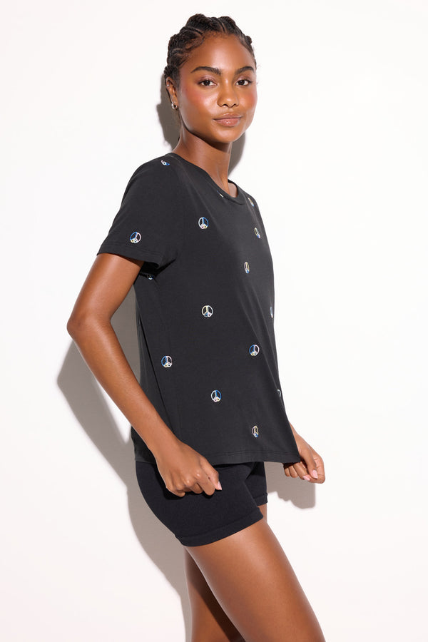 Spiritual Gangster Peace Emblem Fairfax Tee BLACK