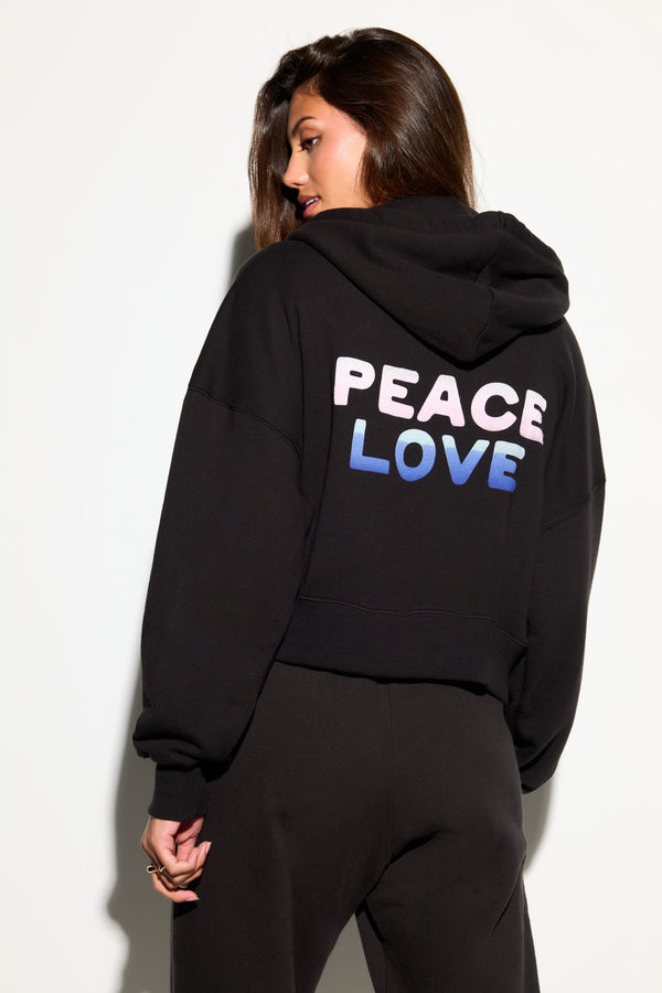 spiritual gangster Peace Love Jules Hoodie BLACK