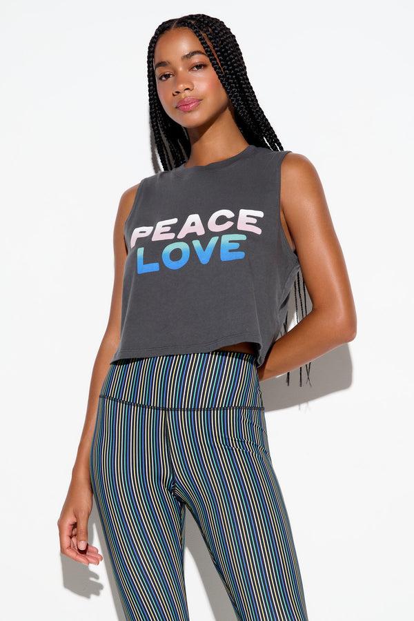 spiritual gangster Peace Love Spirit Crop Tank ASH