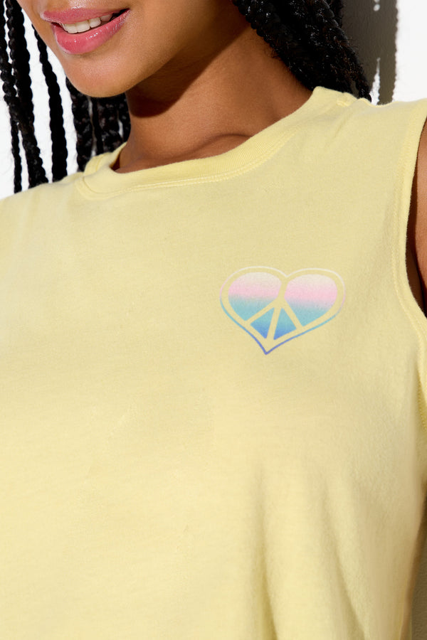 Spiritual Gangster Peace Love Vibe Tank SUNBEAM