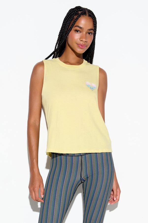 spiritual gangster Peace Love Vibe Tank SUNBEAM