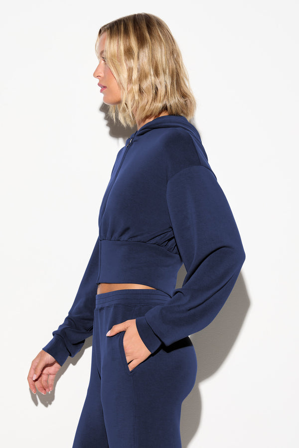 Spiritual Gangster Rhya Zip Hoodie INDIGO