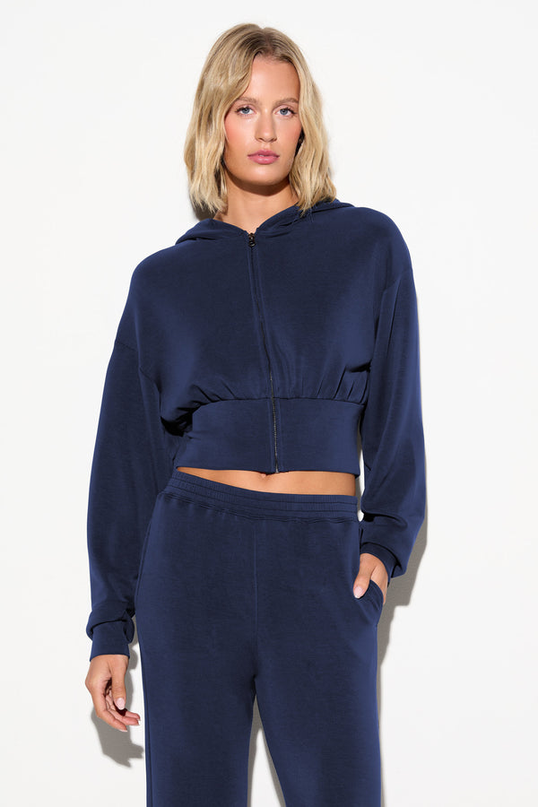 spiritual gangster Rhya Zip Hoodie INDIGO
