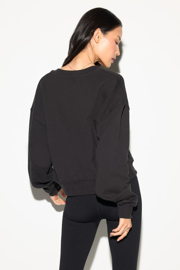 Spiritual Gangster Rialto Cropped Sweatshirt BLACK