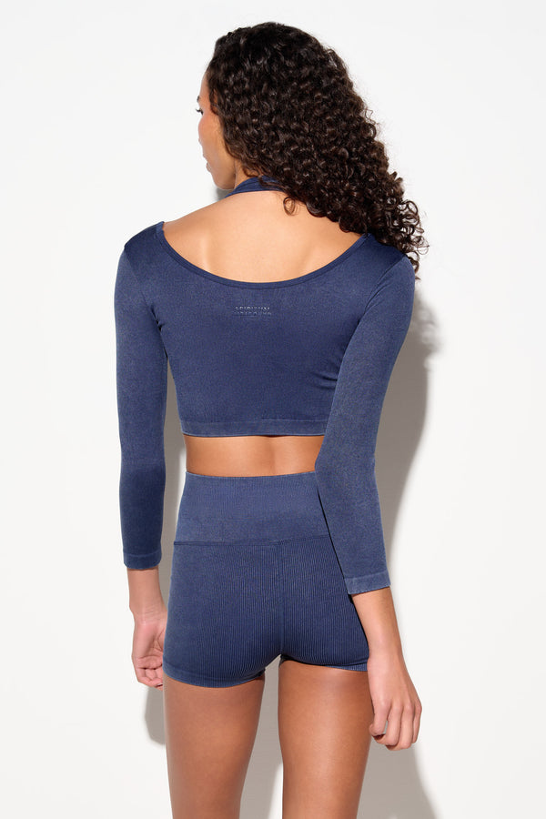 Spiritual Gangster Seamless Grace Top INDIGO