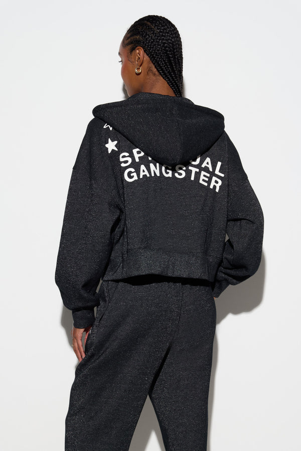 Spiritual Gangster Shimmer Luna Hoodie BLACK