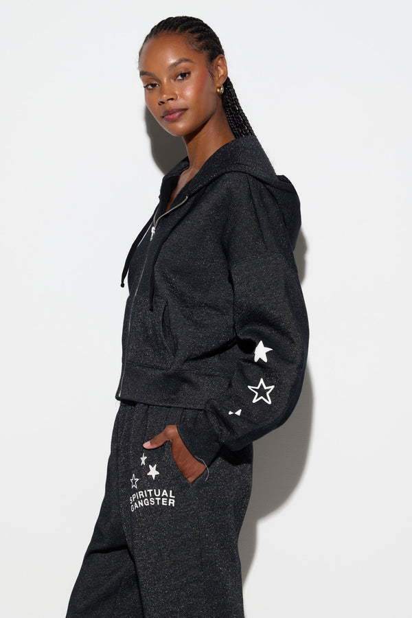 Spiritual Gangster Shimmer Luna Hoodie BLACK