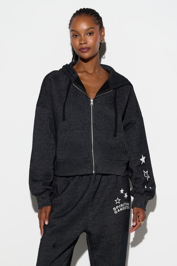 spiritual gangster Shimmer Luna Hoodie BLACK
