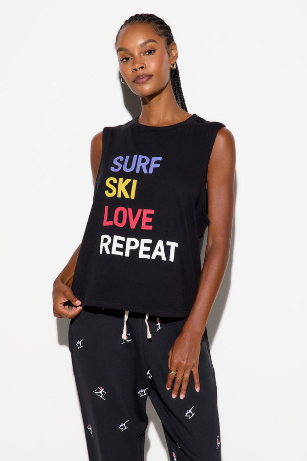 Spiritual Gangster Surf Ski Love Vibe Tank BLACK