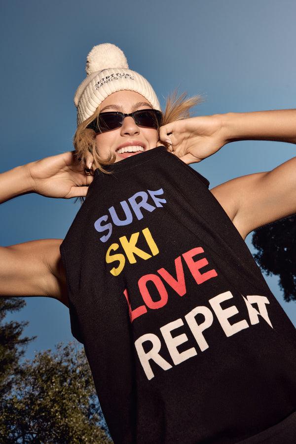 spiritual gangster Surf Ski Love Vibe Tank BLACK