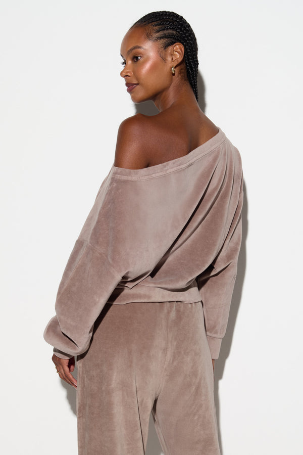 Spiritual Gangster Velour Ava Sweatshirt MOON ROCK