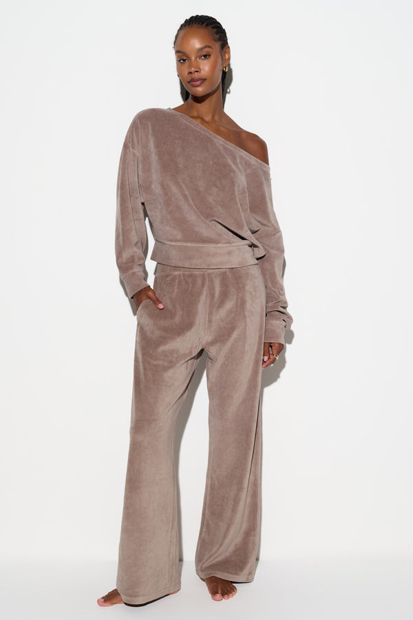 Spiritual Gangster Velour Ava Sweatshirt MOON ROCK