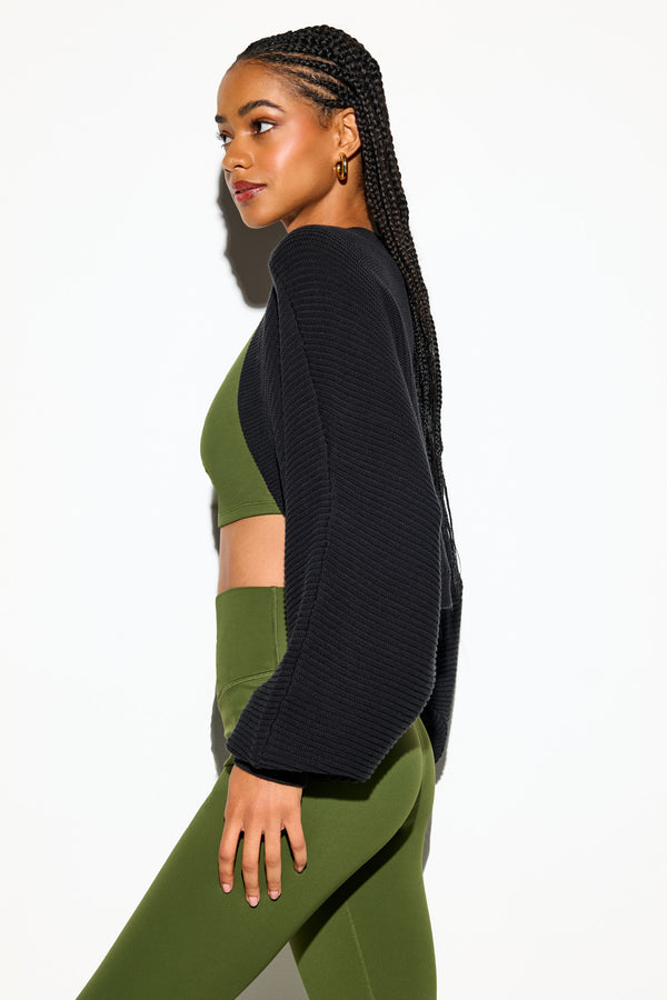 Spiritual Gangster Vera Studio Shrug BLACK