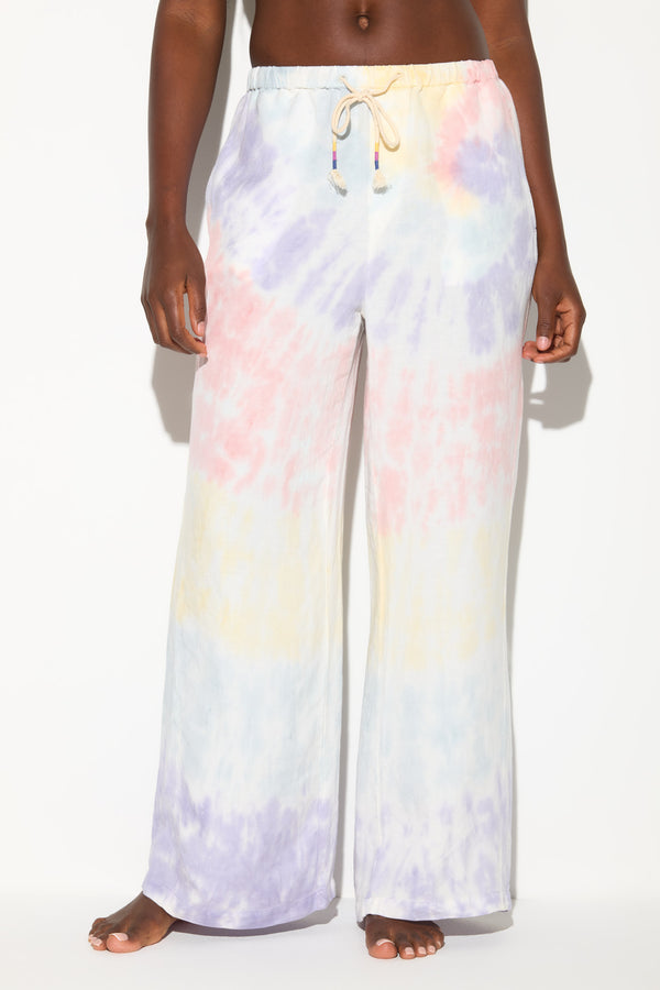 spiritual gangster Toluca Linen Pant WISTERIA MULTI