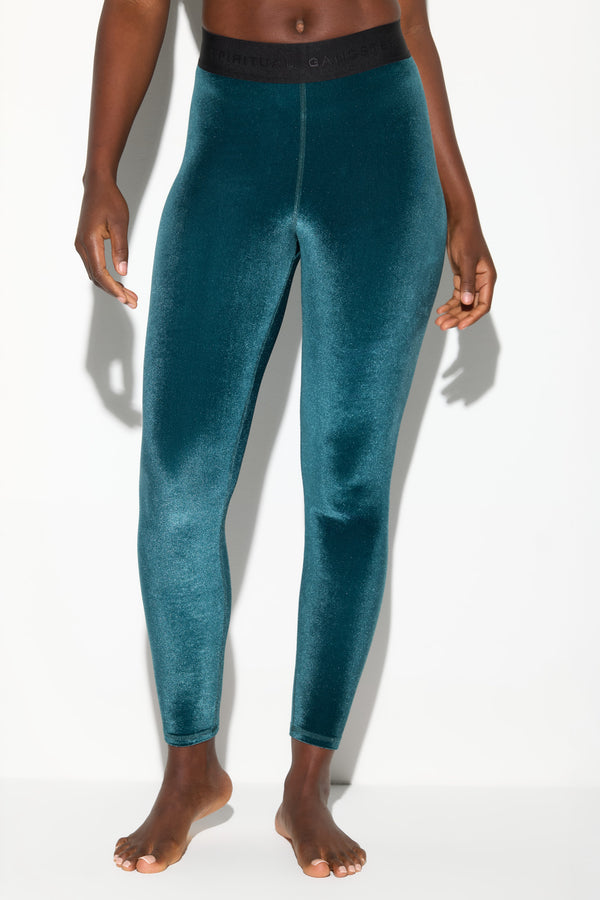 spiritual gangster Velour Addison Legging MIDNIGHT TEAL