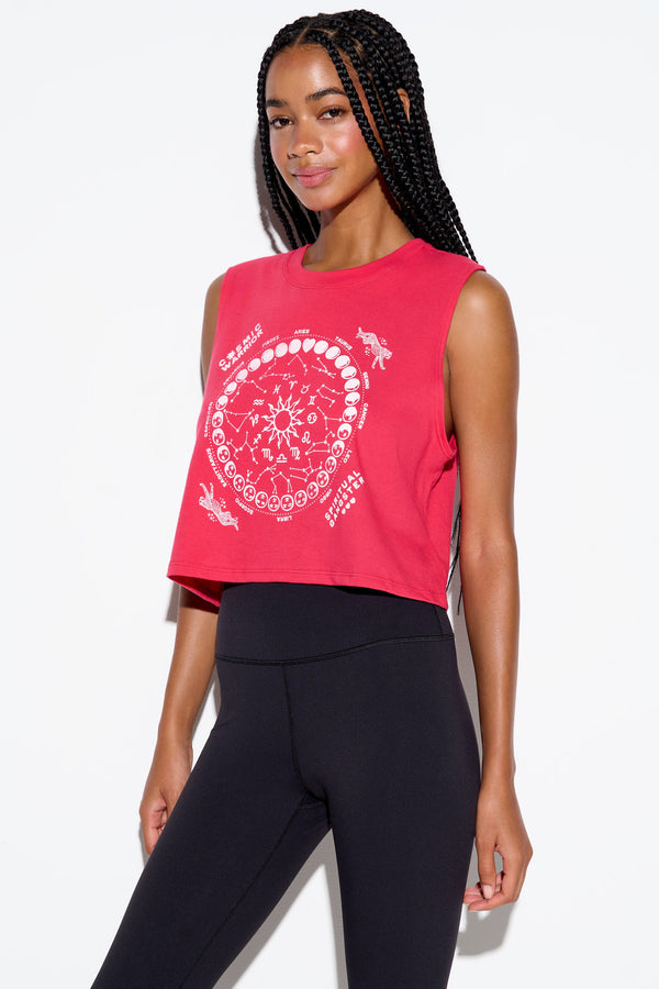 Spiritual Gangster Zodiac Energy Spirit Crop Tank PASSION FLOWER
