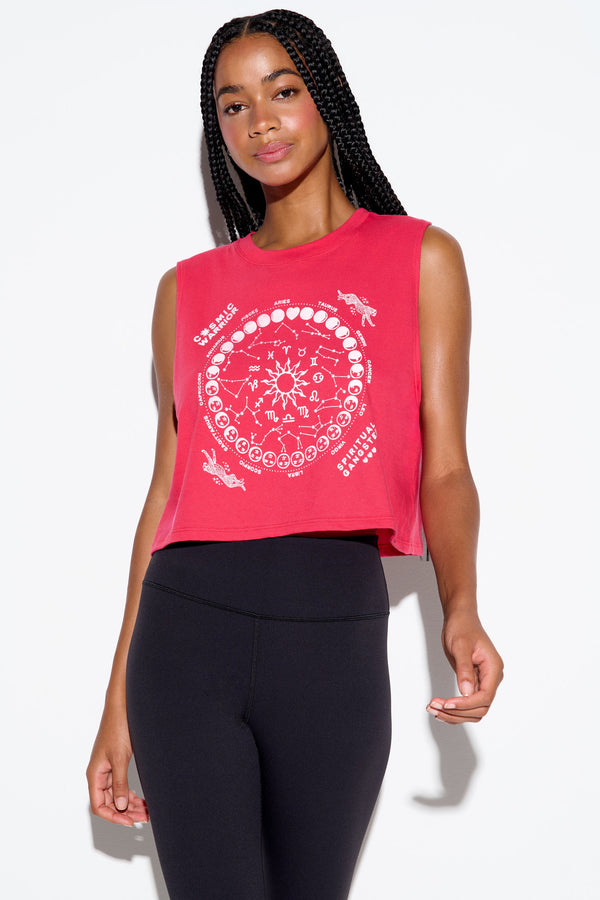 spiritual gangster Zodiac Energy Spirit Crop Tank PASSION FLOWER