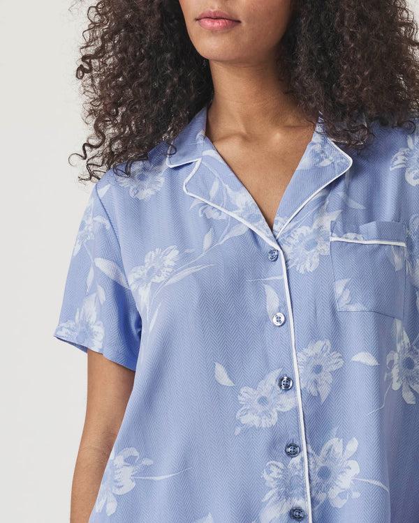 Splendid Down The Aisle Floral Notch Collar And Short Sleep Set