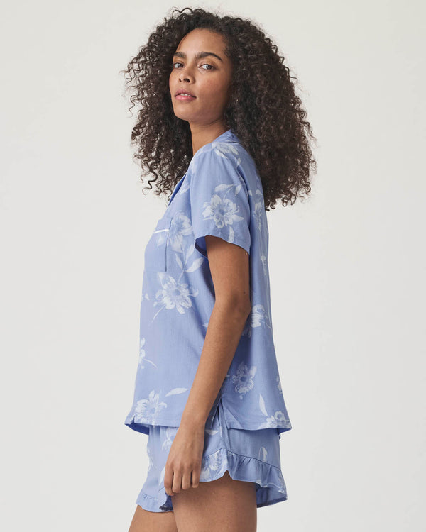 Splendid Down The Aisle Floral Notch Collar And Short Sleep Set