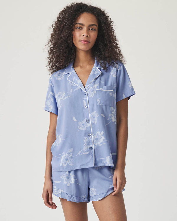 splendid Down the Aisle Floral Notch Collar and Short Sleep Set