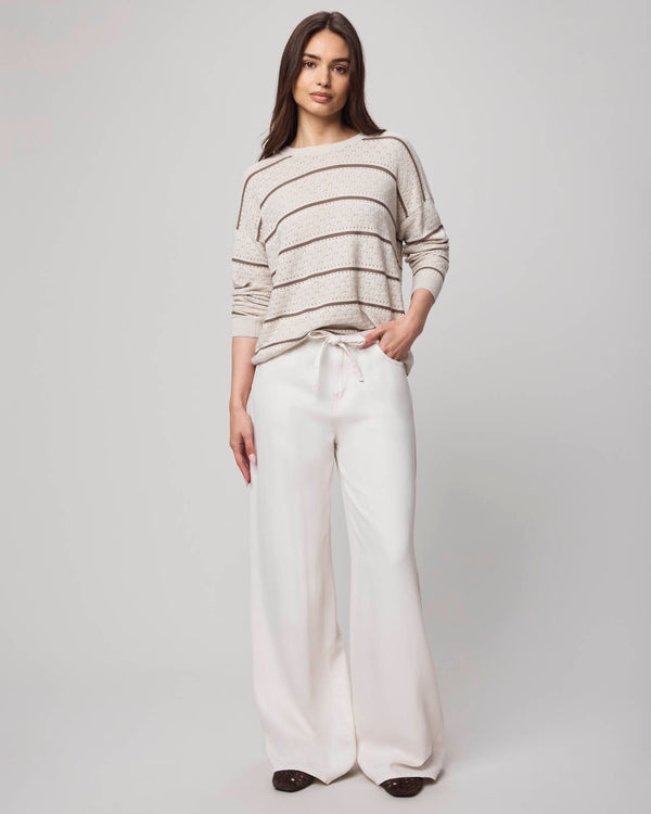 Splendid Georgie Cashblend Stripe Pointelle Sweater