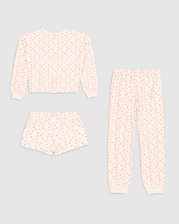 Splendid Girls Multi-Burst 3-Piece Brushed Jersey PJ Set