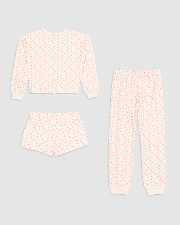 Splendid Girls Multi-Burst 3-Piece Brushed Jersey PJ Set