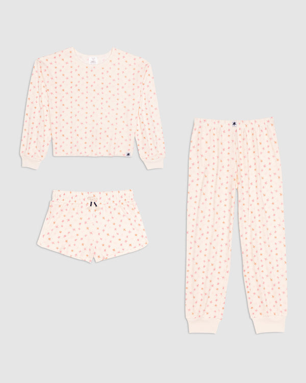 splendid Girls Multi-Burst 3-Piece Brushed Jersey PJ Set