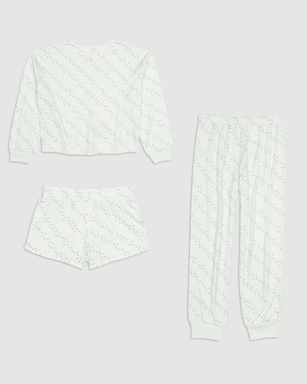 Splendid Girls Surf Hearts 3-Piece Brushed Jersey PJ Set