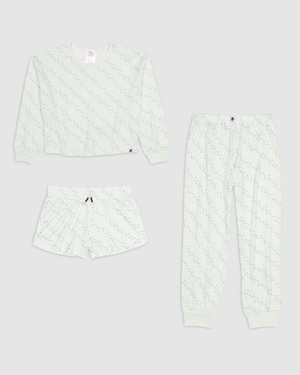 splendid Girls Surf Hearts 3-Piece Brushed Jersey PJ Set