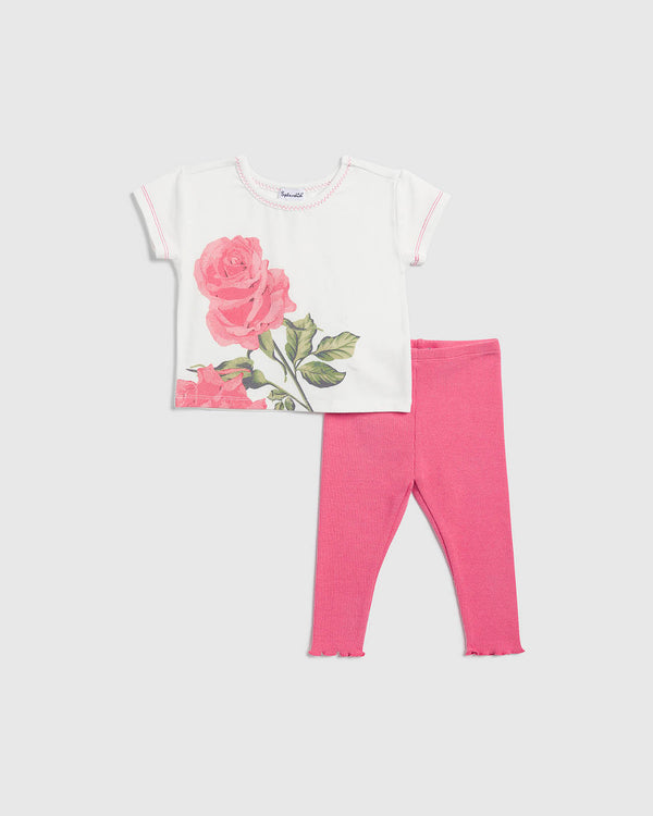 splendid Infant Girl Full Bloom Short Sleeve Tee Set